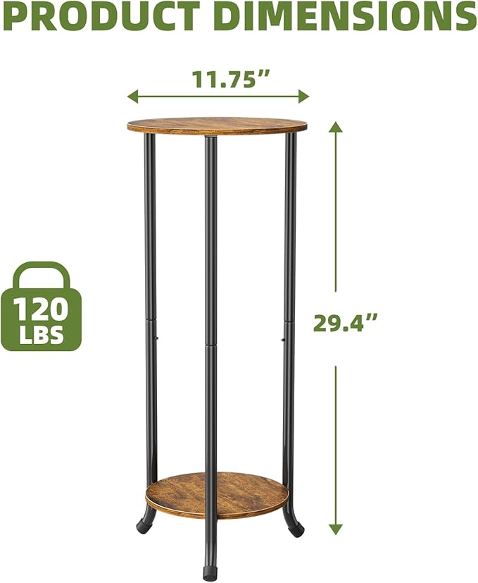 Simple Trending Plant Stand Indoor Outdoor, 29.4” Tall Flower Storage Plant Shelf Set of 2, Round Corner Display Rack for Balcony Garden Patio Living Room