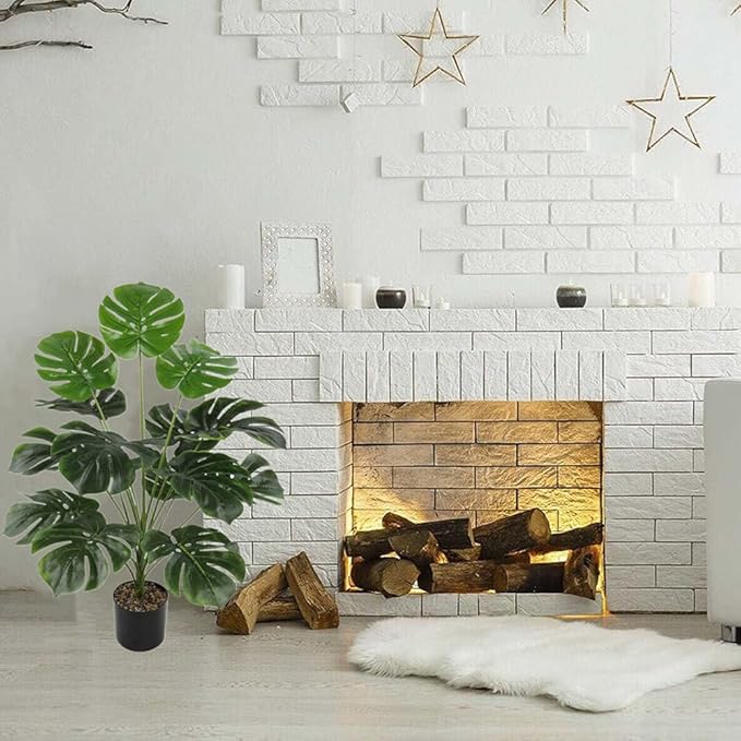 KIRIFLY Fake Plants 40" Artificial Monstera Tree Plant Indoor with 18 Trunks Faux Greenery Potted Green Décor for Home Office Bathroom Farmhouse