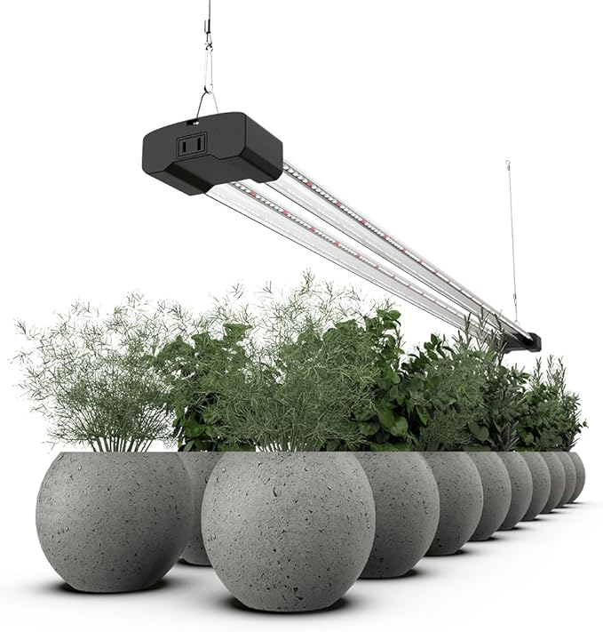 BoostGro LED Grow Light Full Spectrum 5000K Daylight + 660nm Red Linkable Indoor Plant Lighting Fixture Tubes (4FT, 2, Pack)