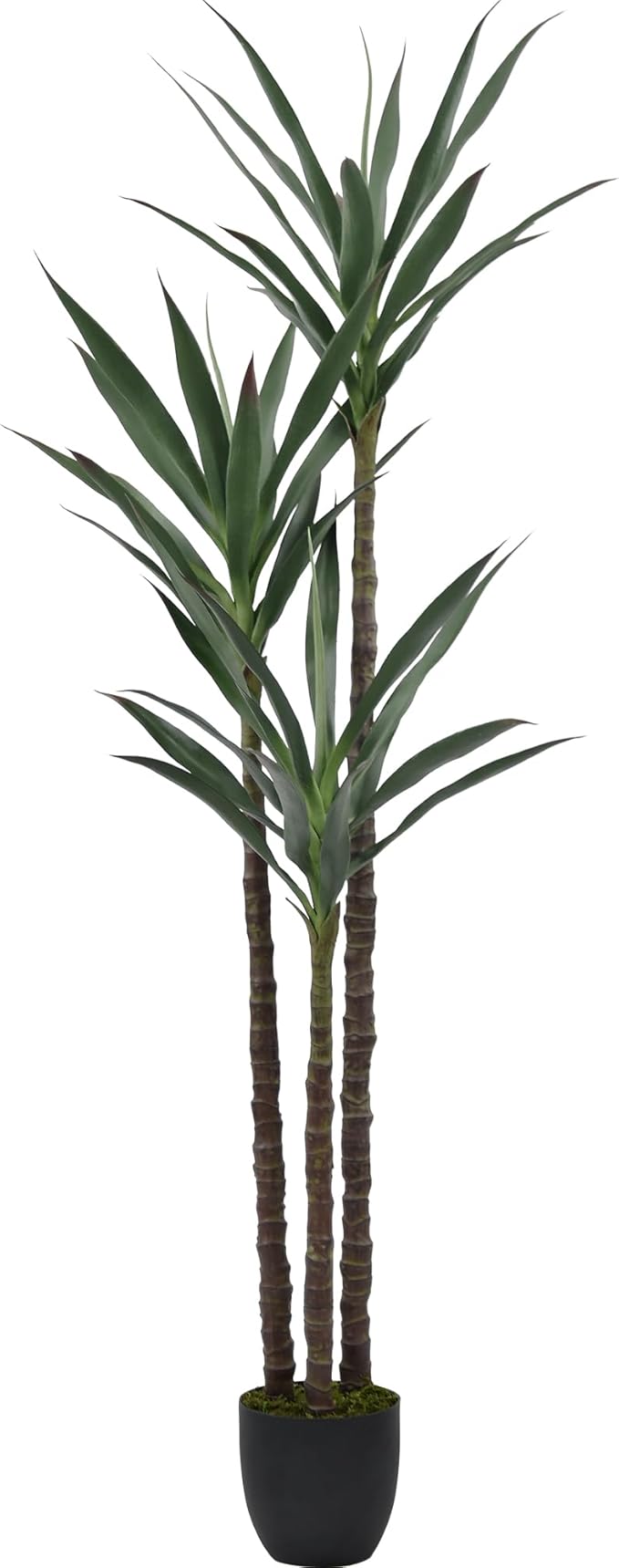 Artificial Tree 5.3ft Faux Agave Plant with 45 Leaves and 3 Realistic Trunks,Fake Floor Potted Artificial Tall Plants for Home Office Garden Decor Indoor (5.3Feet,1Pack)