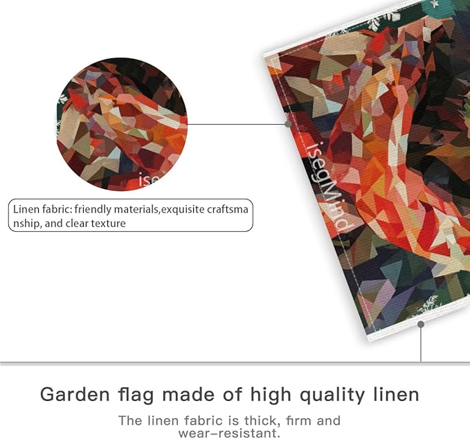 Bear with Red Scarf and Hat Snowflake Christmas Garden Flag, 28x40 Inch Double Sided Linen Holiday Red Winter Farmhouse Yard Outdoor Decoration (4322)