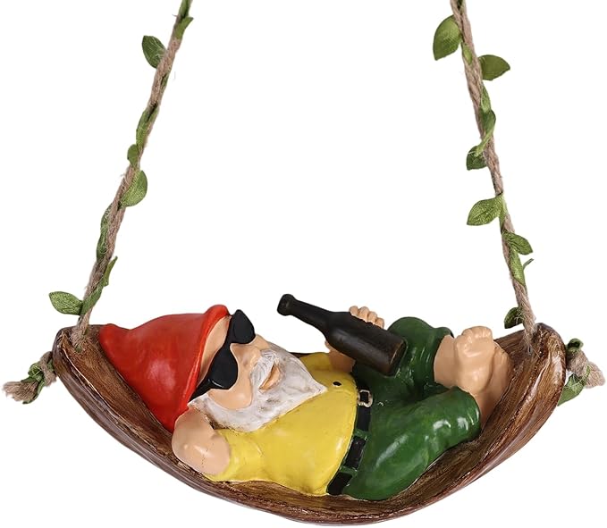 Garden Gnome Outdoor Statues – Resin Yard Gnomes Decorations for Patio, Porch, Trees, Backyard, Funny Garden Figurines for Yard Tree Trunk Decor, Novelty Garden Gift