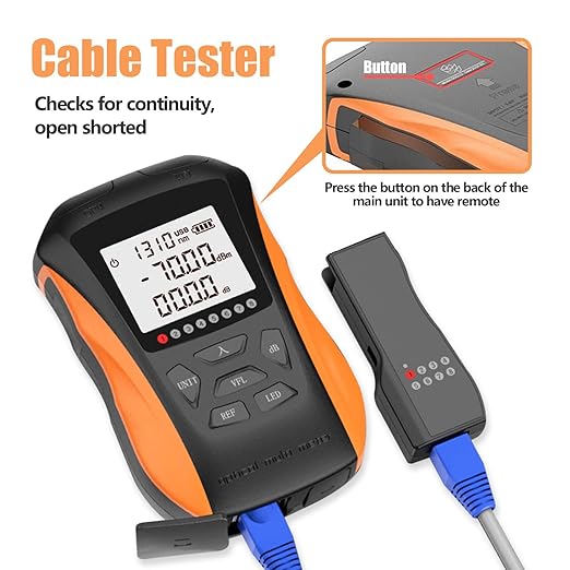 YGGYM Optical Power Meter with Visual Fault Locator, Fiber Light Meter with Cable Tester Function and Li-ion Battery USB Charge for FC/SC/ST Universal Interface