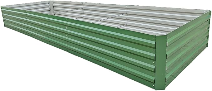 LLyFreira 12.3 * 4 * 1.5FT Galvanized Raised Garden Bed,Horticultural Planting Box, Large DIY Planting Boxes, Large Metal Flowerpot Steel Kit