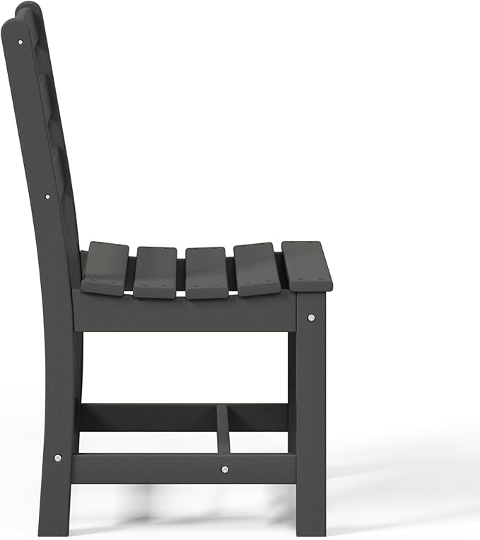 WestinTrends Ashore Outdoor HDPE Patio Classic Armless Dining Side Chair, Gray