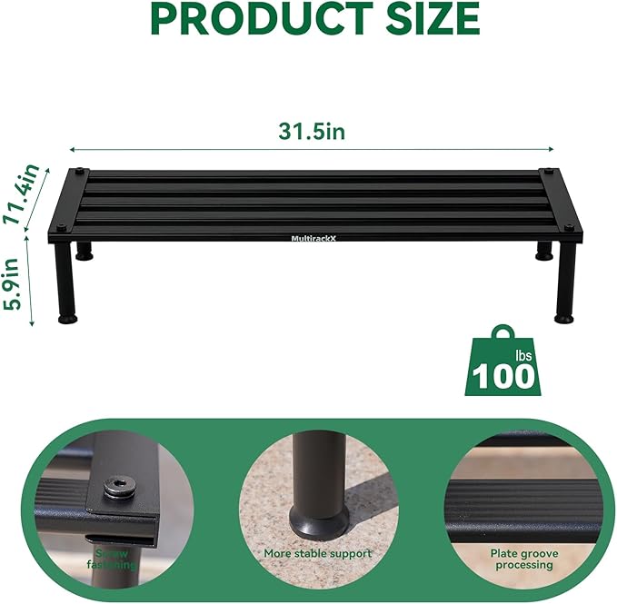 MultirackX Metal Plant Stand, Rust-proof Aluminum Display Rack, Plants Display Stands Decoration Racks for Living Room Garden Balcony Patio (Black, 41.3Inch Tall)
