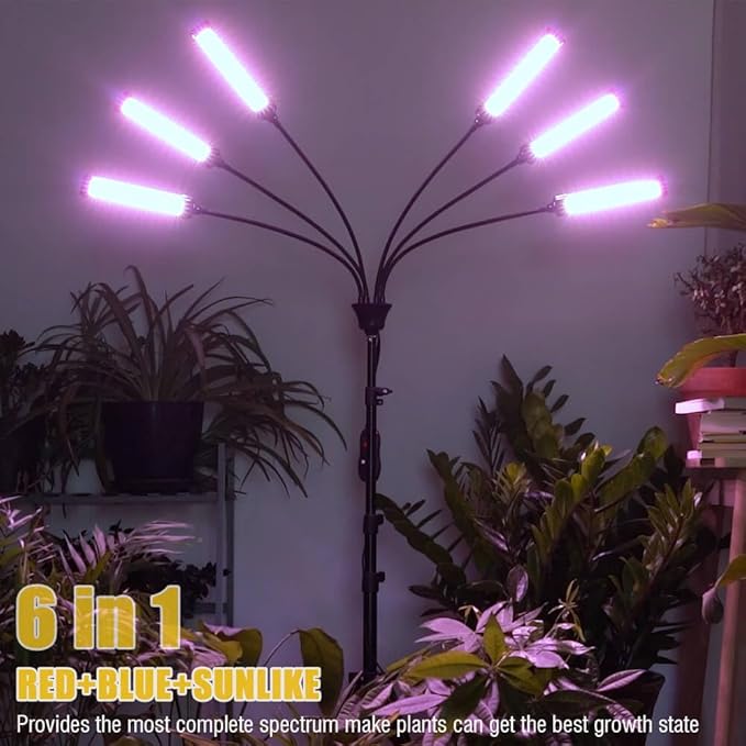 LED Grow Lights for Indoor Plants Full Spectrum, 540 LEDs Plant Lights for Indoor Growing with 58" Adjustable Stand, Plant Grow Lights with Auto 3/6/9/12/15/18H Timer for Indoor Tall Plants.