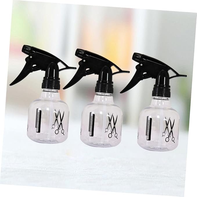 Mobestech 3PCS Portable Plastic Spray Bottles Refillable Empty Hairdressing and Flower Watering Bottles with Fine Mist for Household and Salon Use