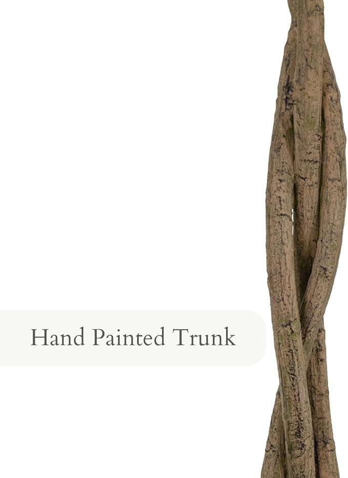 CG Hunter Faux Laurel Tree, Premium Artificial Indoor Tree Stands 6-ft Tall, Lifelike-Leaves & Hand Painted Trunk, Planter Pot Included