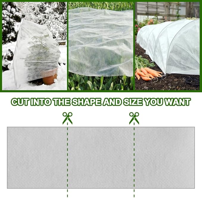 Rsyuanyi Plant Covers Freeze Protection 10 ft x 50 ft - Frost Blankets for Outdoor Plants, Durable Garden Cloth for Winter Frost & Sun Protection
