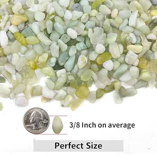 YISZM 2LB Succulent and Cactus Jade Pebbles, 3/8 Inch Natural Decorative Polished Stones, River Rocks for Indoor Plants, Vases, Planters and Outdoor Gardening