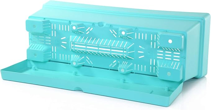 Mintra Window Box Planter, Window Planter Box for Indoor Outdoor Use, Rectangular Pots with Saucers & Drainage Holes, Decorative Plant Pots for Window Sill, Shelf, Desktop, 19" Wx6.75 H, Teal