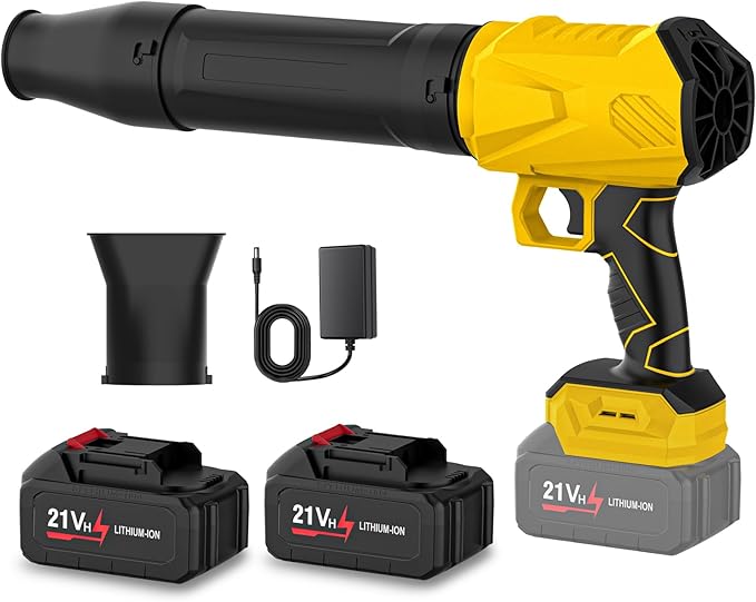Leaf Blower Cordless with Battery and Charger,500,000 RPM Turbo Jet Blower,Handheld Leaf Blowers for Lawn Care,Portable Lightweight Grass Blower for Yard, Patio & Outdoor Use