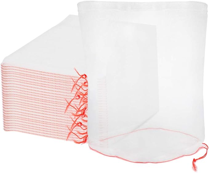 Fruit Protection Bags for Fruit Trees, 50pcs 6x10 Inch Nylon Mesh Garden Netting Bags Against Bugs Birds Squirrels, Cover Plants Flowers