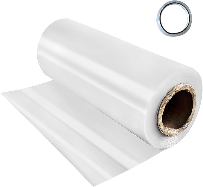 VEVOR Greenhouse Plastic Sheeting 12 x 25 ft, 6 Mil Thickness UV Resistant Clear Polyethylene Film, Hoop Green House Cover for Farms, Agriculture, Garden