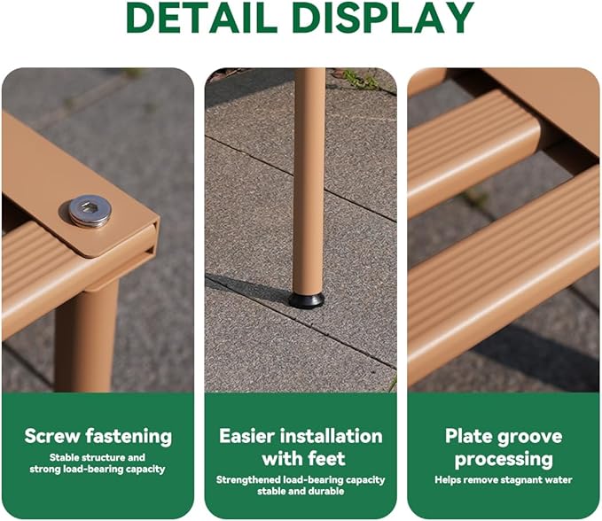 MultirackX Metal Plant Stand, Rust-proof Aluminum Display Rack, Plants Display Stands Decoration Racks for Living Room Garden Balcony Patio (Wood Color, 31.5Inch Tall Leg)