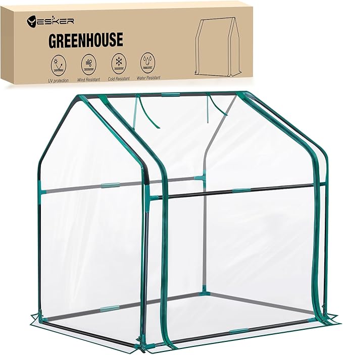 Yesker Mini Greenhouse 36"x18"x33" Portable Small Green House for Indoor Outdoor Greenhouses with PVC Cover Compact Greenhouses Kit for Winter Gardening Balcony Patio Outside Backyard Plant Protection