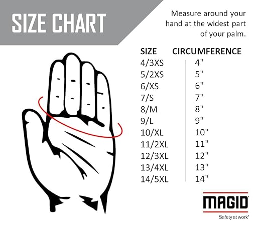 MAGID T-REX Flex Series Impact Gloves with Knuckle & Finger Protection, ANSI A1 Cut Resistant, Size 9/Large, NitriX Grip Work Gloves, 24 Pairs, TRX400