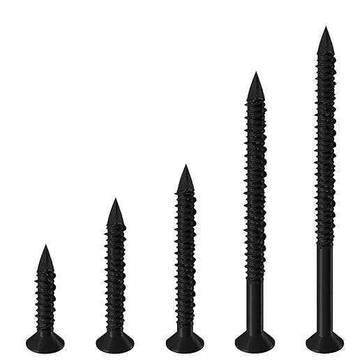 WenSilon(30 PCS) 3/16" x1-3/4 Black Concrete Screw Anchor Black Flat Head for Anchoring to Masonry, Block or Brick Stucco