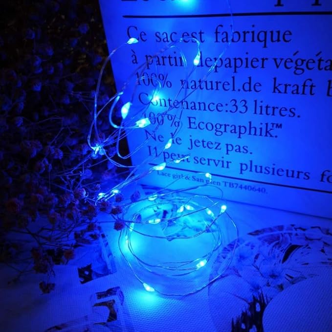 3Pack USB Fairy Lights, USB Powered String Lights 16.5FT 50 LEDs, Fairy String Lights for Bedroom, Wedding, Party, Christmas Tree Decoration (Blue)