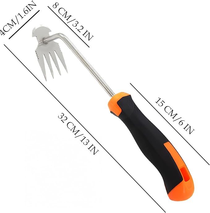 BUT FLY Hand Weed Puller Dual-Action 4-Claw Weeder with Ergonomic Grip Garden Tool for Efficient Root Removal Precision Weed Extraction Ideal for Garden Enthusiasts