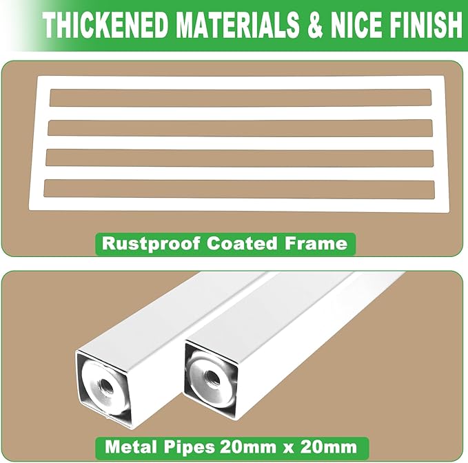 Dipion 2 Pack Metal Plant Stand Outdoor Plant Shelf Indoor,1 Tier Heavy Duty Plant Stands for Multiple Plants,26" L x 10.12" H x 8.75" W,White