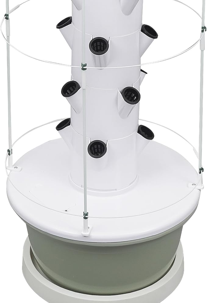Hydroponic Growing System Kit, 36 Plant Sites Hydroponic Tower with Climbing Trellis, Water Pump, and Timer, Indoor & Outdoor Vertical Hydroponic Growing Garden for Leafy Greens & Herbs