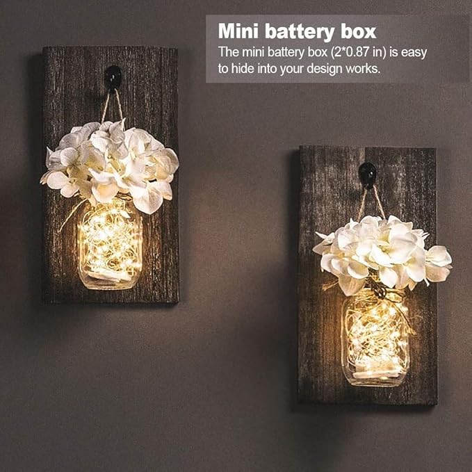 MUMUXI 48 Pack Fairy Lights Battery Operated, 7.2ft 20 Micro LED Mini Waterproof String Lights Silver Wire Firefly Starry Lights for DIY Wedding Party Mason Jars Crafts Christmas Decoration Warm White