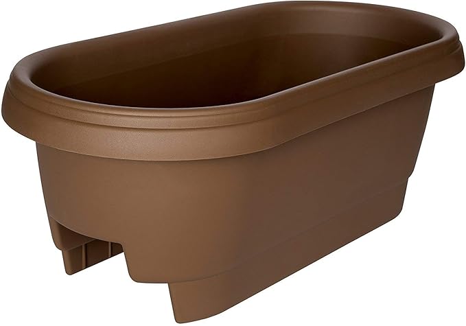 Bloem Oval Classic Deck Rail Planter Box, Chocolate 24"