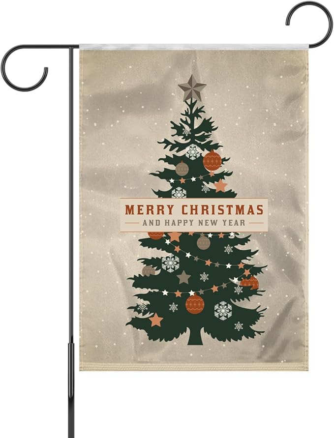 AGAS Christmas Flags 12 x 18 Inch, 200D Nylon Small Vertical Yard Flag Christmas Outside Decor for Christmas Winter Holiday Party Garden Patio Lawn New Year Decorations - No Pole Included