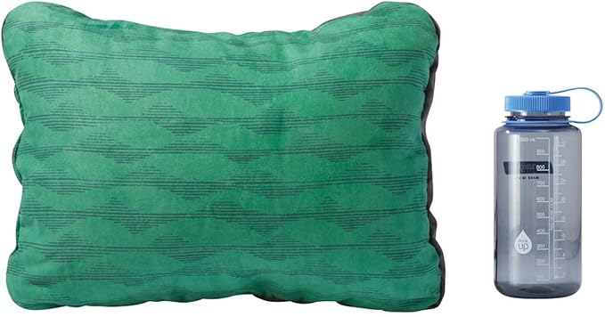Therm-a-Rest Compressible Camping and Backpacking Pillow, Green Mountains Print, Small