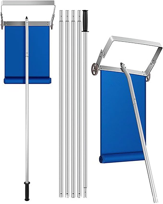 Roof Snow Removal Tool with Wheels, Aluminum Roof Snow Rake with Roller, 21FT Extendable Snow Roof Rake, Oxford Fabric Snow Slide, Lightweight Roof Snow Scraper