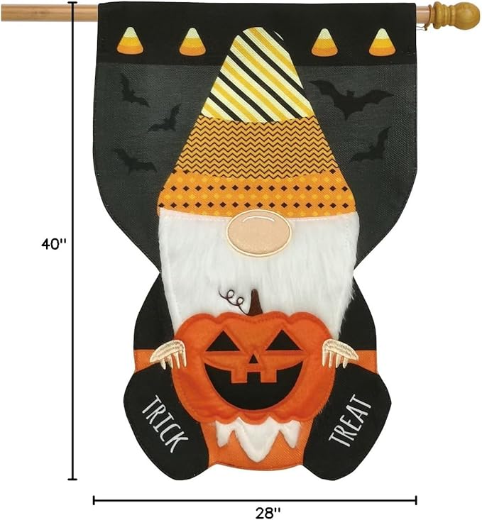 Halloween Gnome Burlap House Flag 40" x 28" Briarwood Lane