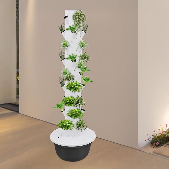 Hydroponic Growing System, 36-Plant Vegetable Planter Tower Outdoor Indoor Garden Vertical Planter Germination Kit with Water Pump, Intelligent Water Circulation & Loop Timer