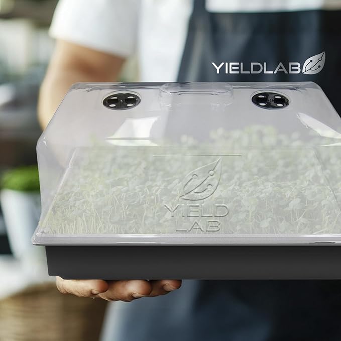 Yield Lab 7 Inch Propagation Dome - 25 Pack Humidity Vented Domes – Plant Growing Dome for Seedling, Germination, Soil & Hydroponic Horticulture