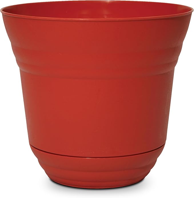 Headwind Traverse Planters – 5" 2 Pack Plastic Plant Pot in Brick Red - Indoor & Outdoor Pots for Plants with Drainage - Decorative Plant Pot, Flower Pots Outdoor for Garden by Robert Allen