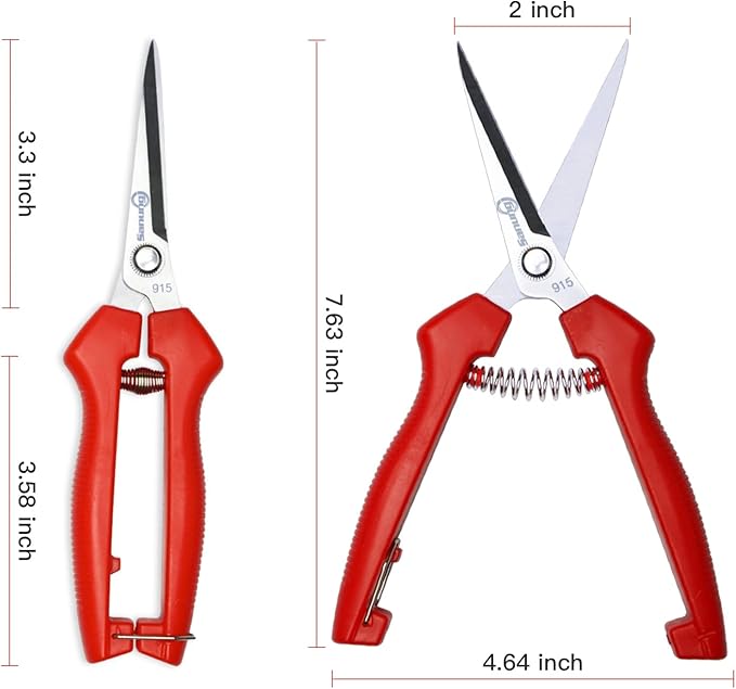 Sanung 2 PACK Pruning Shears,Straight Stainless Steel Pruning Shears Hand Pruner Garden Trimmer Scissors Clippers with PVC Handle Safety Lock Pruning Shears for Gardening Tree Trimming