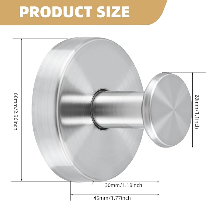 Suction Cup Hooks for Shower Heavy Duty Wreath Hangers for Front Door Waterproof Shower Hooks for Inside, No Drill Adhesive Towel Hooks for Bathroom, Kitchen, Glass Doors, Windows (2, Brushed Nickel)