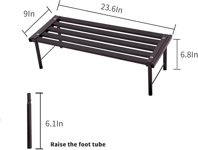 OUTEROOM Metal Plant Stand, Rust-proof Aluminum Flower Pot Stand, Plants Display Stands Decoration Racks for Living Room Balconies and Gardens (60 Ebony)