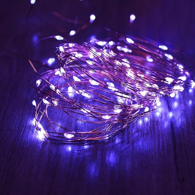 3 Pack USB Fairy Lights, USB Powered String Lights 16.5FT 50 LEDs, Fairy String Lights for Bedroom, Wedding, Party, Christmas Tree Decoration (Purple)