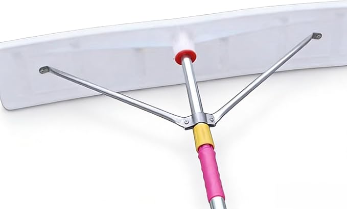 Long Reach Roof Snow Rake 20.5 ft, Adjustable Roof Snow Remover Tool, Aluminum Pole Sections, Three-Point Connection for Stability, 26" Wide Snow Rake