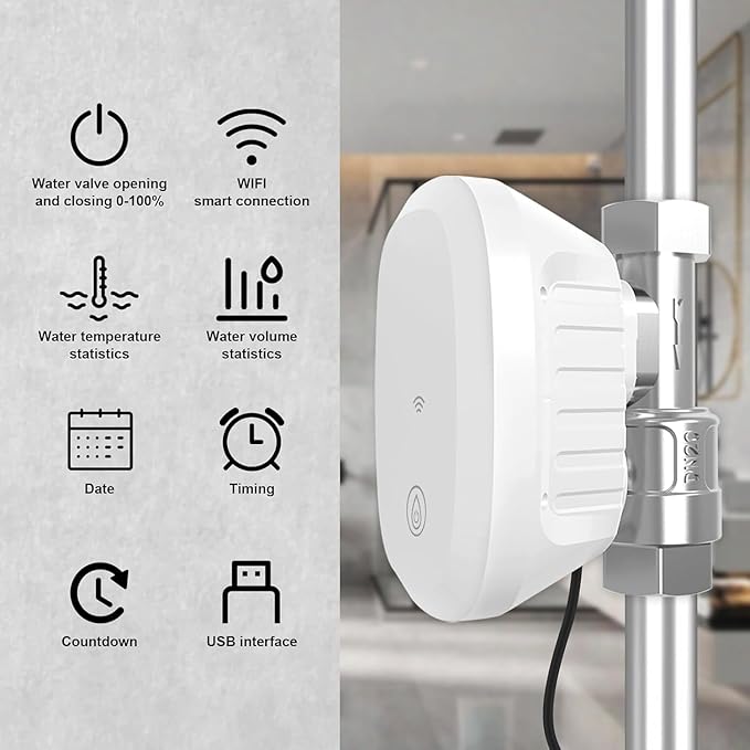 FRANKEVER DN25 Smart Water Valve 1″ Smart Water Management System WiFi Remote Control Faucet Timer for Hose, Sprinkler Water Timer Auto Watering for Plants,Compatible with Alexa,Google