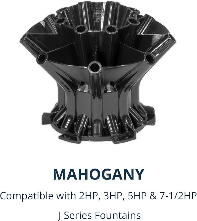 Kasco J Series 2 HP, 3 HP, 5 HP & 7-1/2 HP Mahogany Premium Fountain Nozzles Only (Fountain not Included)