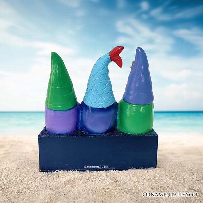 OrnamentallyYou Spring & Summer-Themed Garden Statues – Adorable Outdoor Decor for Lawn, Patio & Porch (Nautical Themed Religious Gnome Figurine, Jesus is My Anchor 6" Beach House Statue)