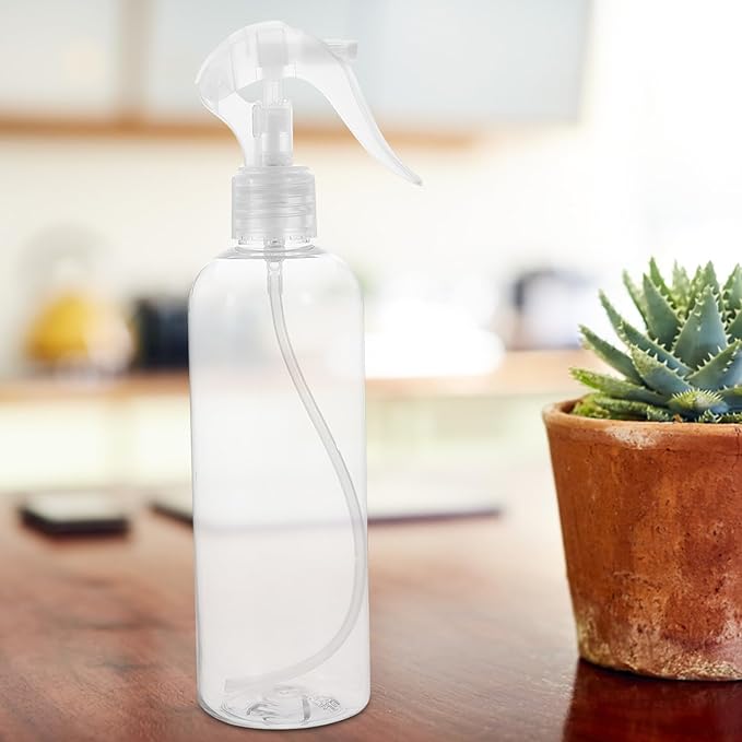 4pcs 300Ml Refillable Spray Bottles with Fine Mist Nozzle, Plastic Watering Sprayers for Plants, Travel, and Barbershop Use