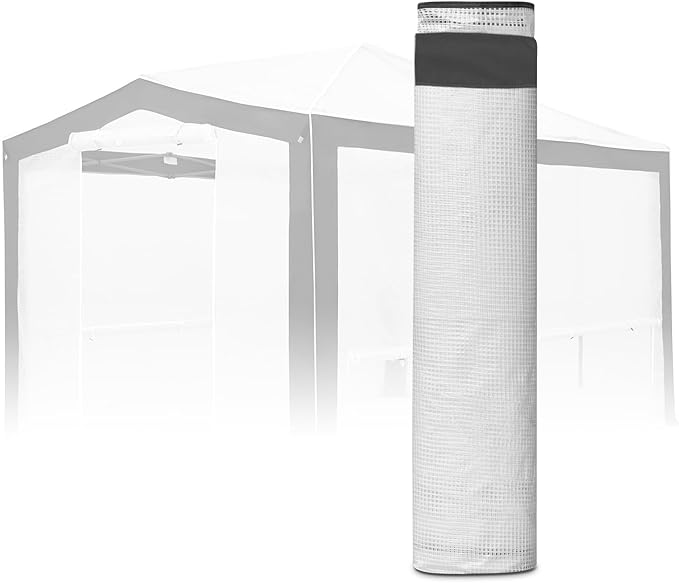 EAGLE PEAK Replacement Cover for 12x8 Pop up Greenhouse with Polyester Reinforced Corners, Front and Rear Roll-Up Zipper Entry Doors and 4 Roll-Up Side Windows (Frame Not Included), Gray/White