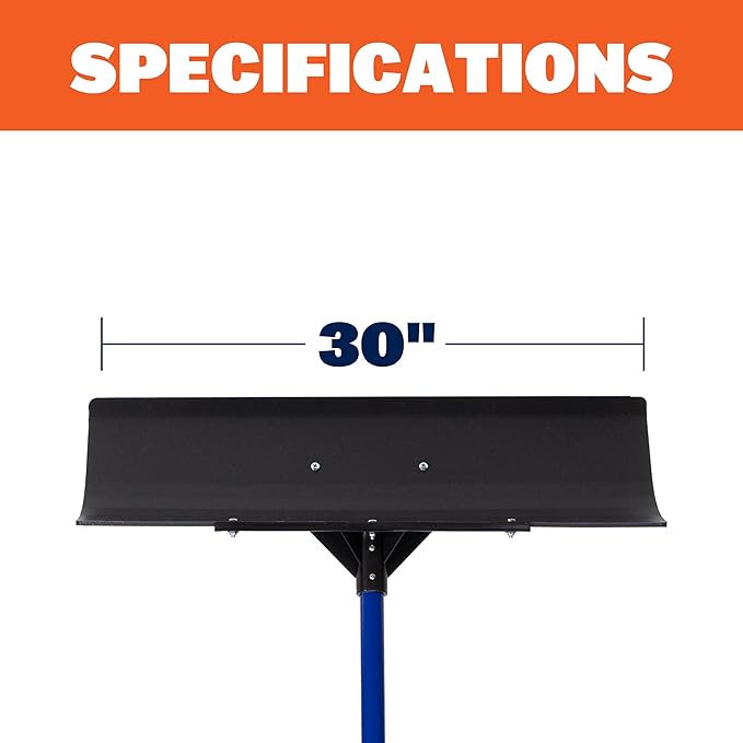 Marshalltown Polar Pusher 30 Inch Snow Pusher Shovel, Lightweight Non-Stick UHMW Makes Plowing Snow Easy, Made in The USA, SNOWP30