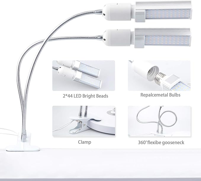 Necgemlex Smart LED Grow Lights for Indoor Plants - Real Time Sunlight Brightness Simulation, Full Spectrum Grow Light with 2-24 Hours Timer, Auto on/Off, Independent Control Dual Heads, Dimmable