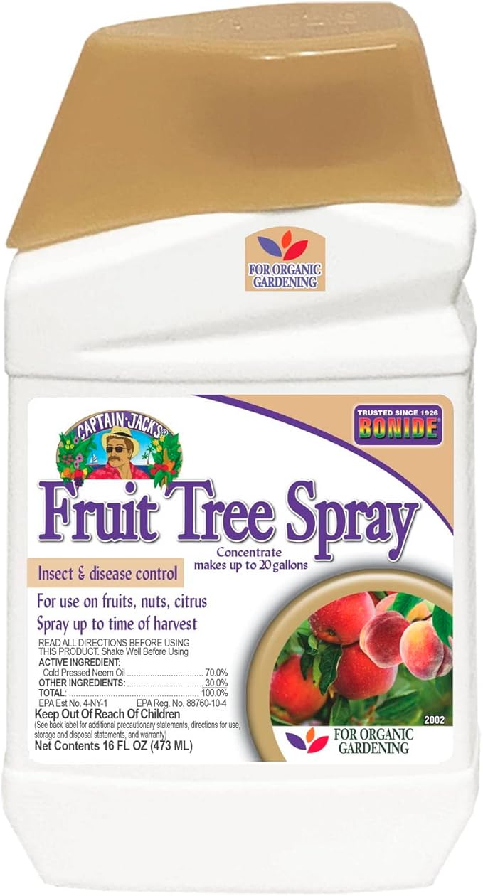 Bonide Captain Jack's Fruit Tree Spray, 16 oz Concentrate, Insect & Disease Control Spray for Organic Gardening