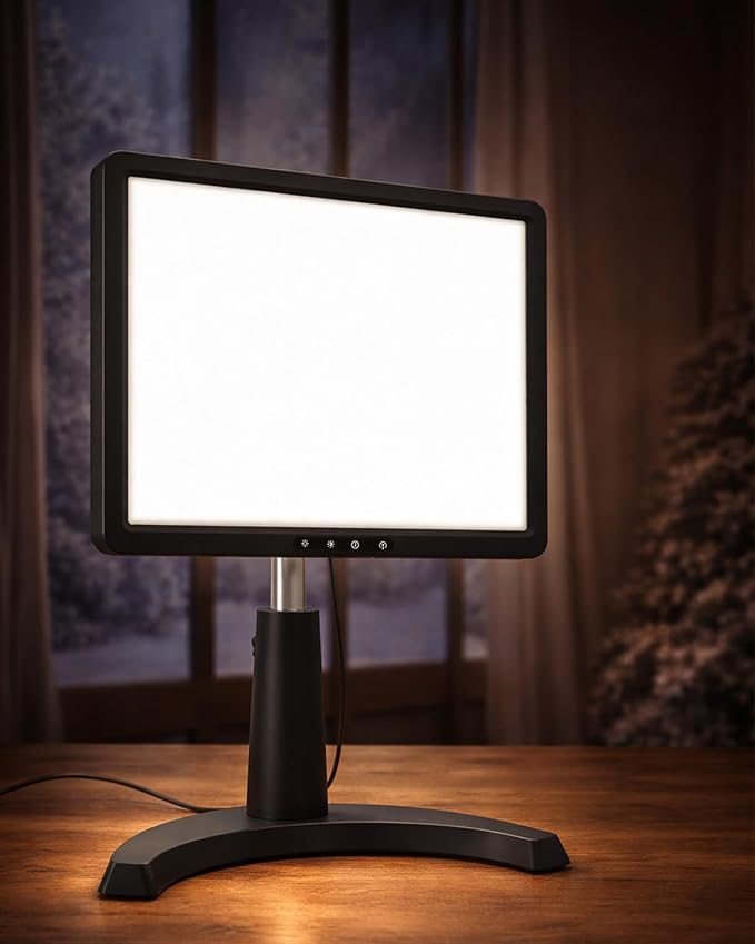 MirthSip 10000 Full Spectrum, UV-Free Light LED Sunlight Lamp with 3 in 1 Mount, Timer & Adjustable Brightness, Portable, Daylight for Office Reading Morning Routine